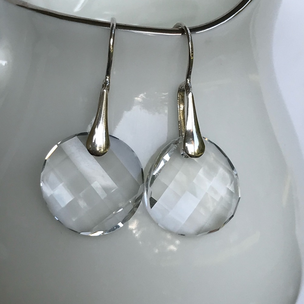 SS Leverback. Swarovski Crystal Twist Earrings.